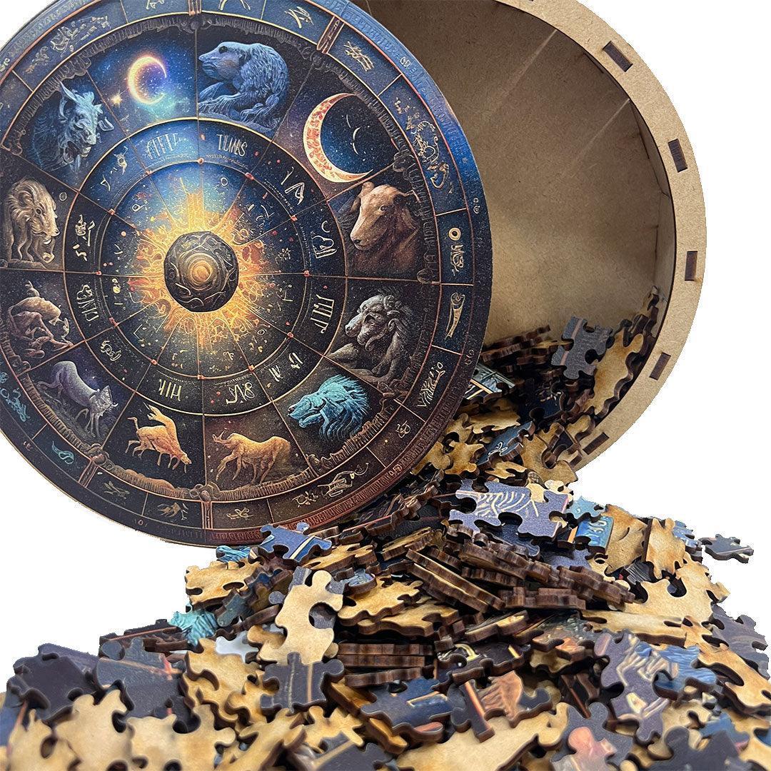 Rompecabezas Circular En Madera Zodiaco Ingenio Destreza