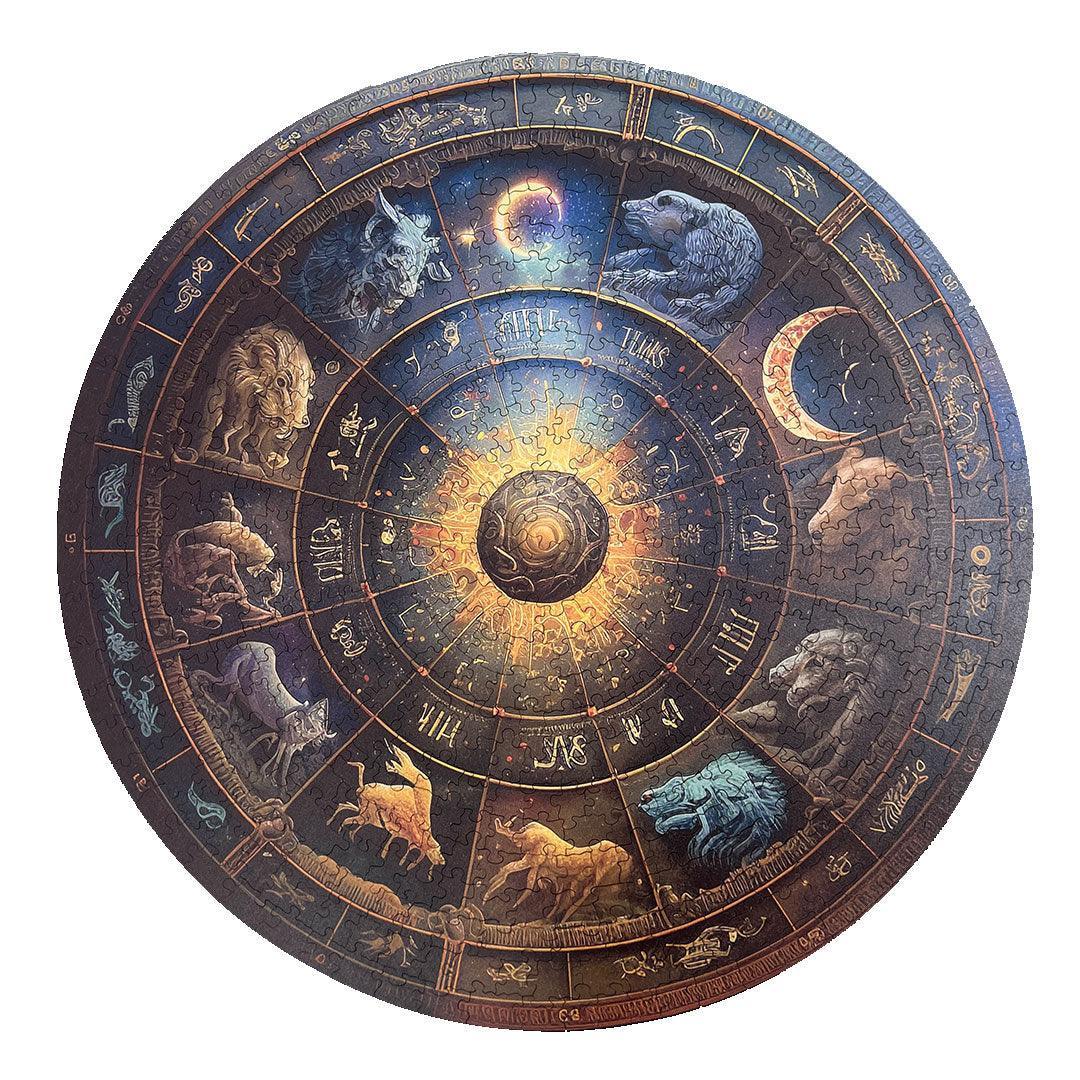 Rompecabezas Circular En Madera Zodiaco Ingenio Destreza