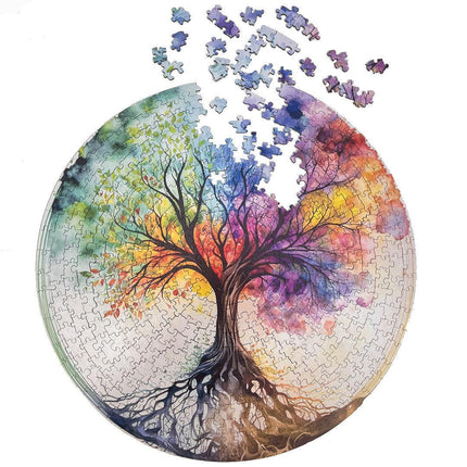 Rompecabezas Circular En Madera Arbol De La Vida Ingenio Destreza