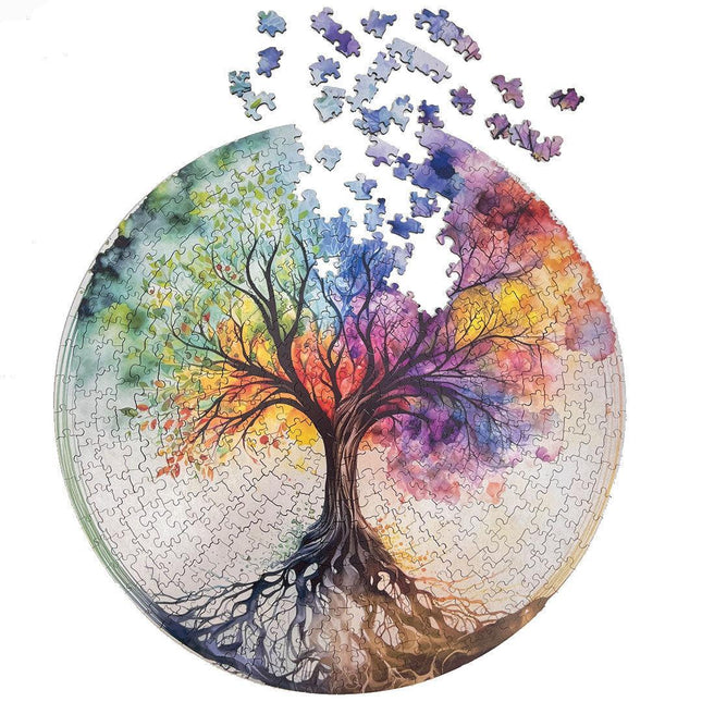 Rompecabezas Circular En Madera Arbol De La Vida Ingenio Destreza