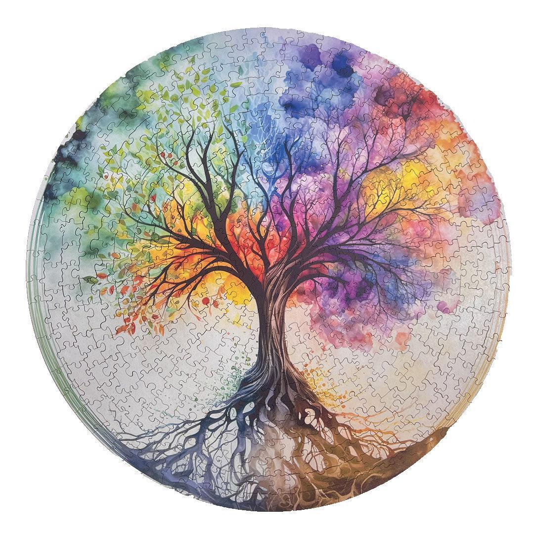 Rompecabezas Circular En Madera Arbol Dela Vida Ingenio Destreza