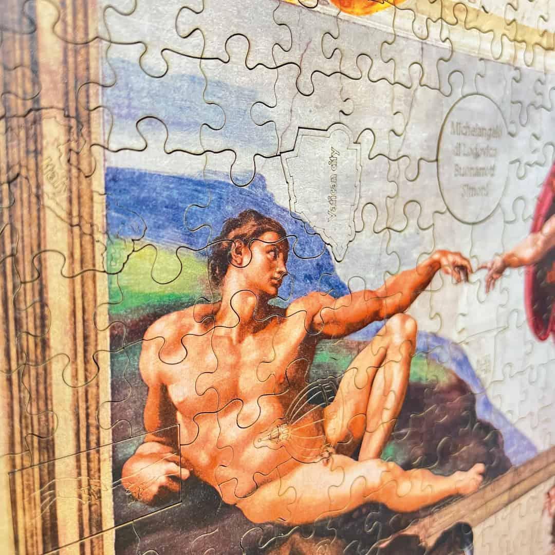 Rompecabezas En Madera Multiformas Creacion De Adan Ingenio Destreza