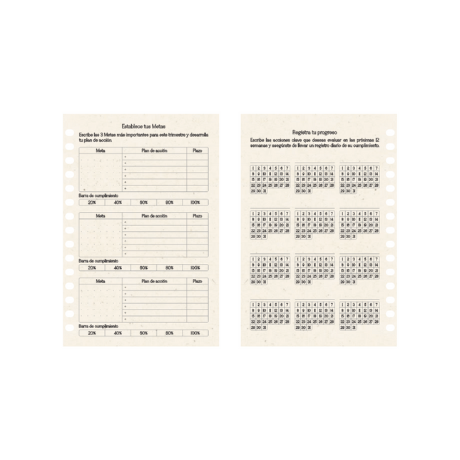 Planeador Diario Formas Grabado en Madera Dekho