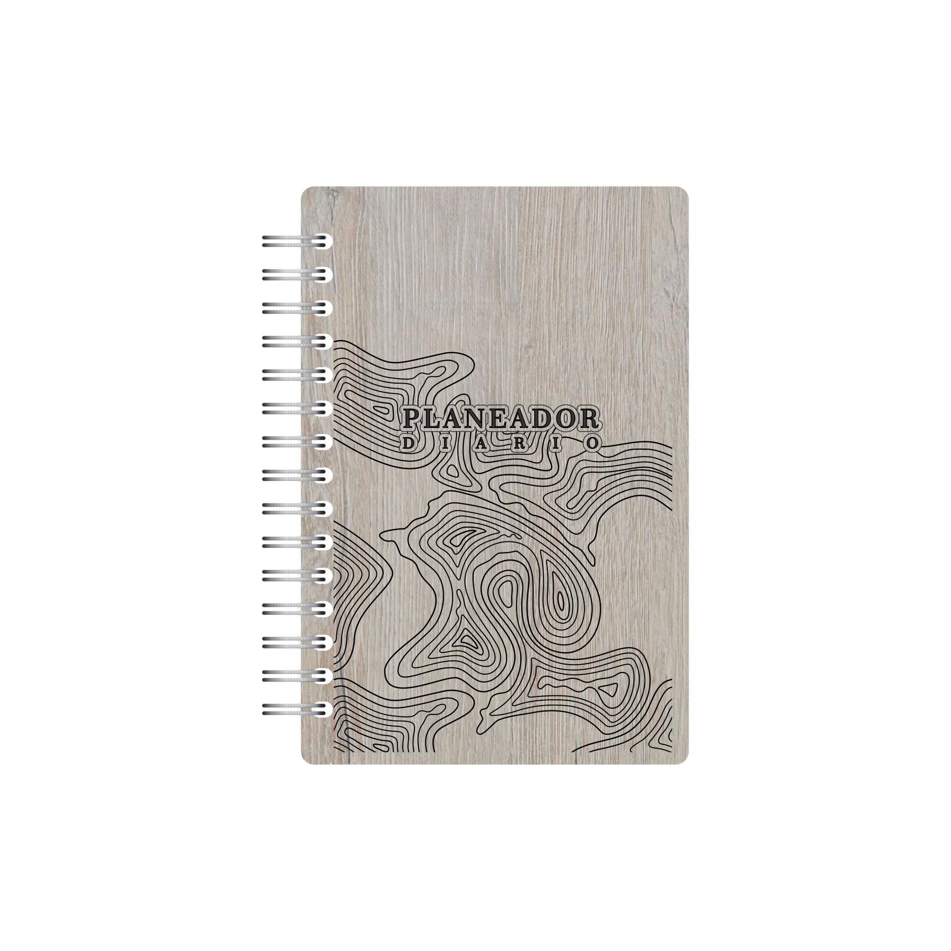 Planeador Diario Formas Grabado en Madera Dekho