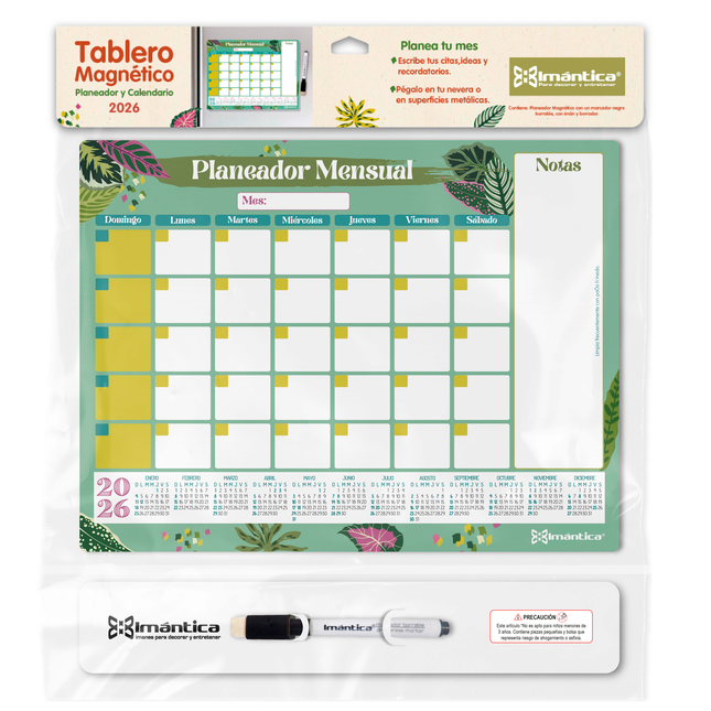 Planeador Y Calendario Magnético 2026 Naturaleza Viva | Imántica