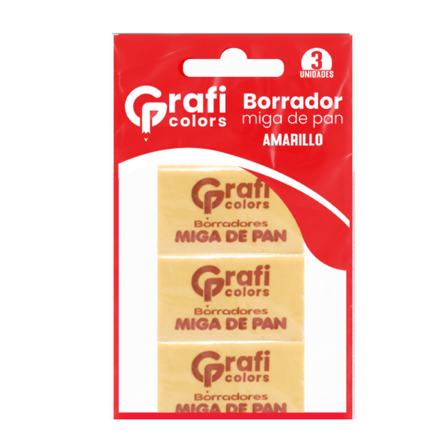 Borrador Grafi Colors Miga De Pan Amarillo X3