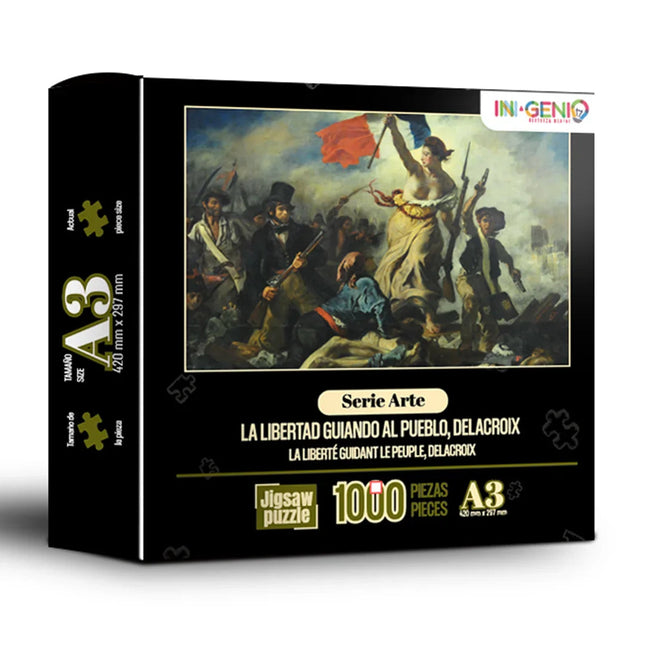 Rompecabezas 1000 Piezas Mini A3 La Libertad Guiando Al Pueblo Ingenio Destreza