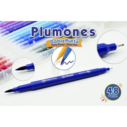 Plumón Doble Punta x48 Artisan