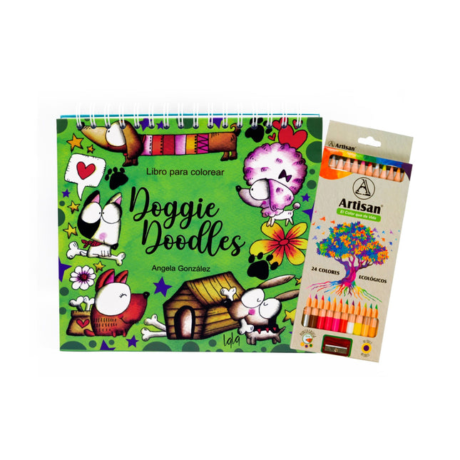 Kit Libro Mandalas Doggie Doodles Lala más Colores x24 Artisan