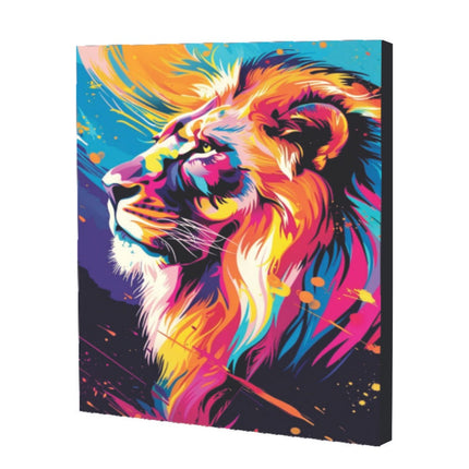 Kit de pintura por números Art Box con lienzo del Rey León 40×50 cm montado en bastidor, pinturas acrílicas, pinceles y caja‑soporte para pintar.