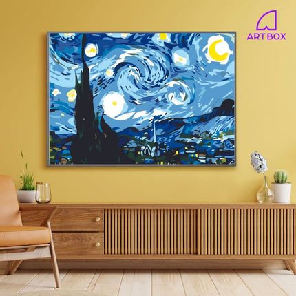 Kit De Pintura Por Números La Noche Estrellada 40x50 cm Art Box