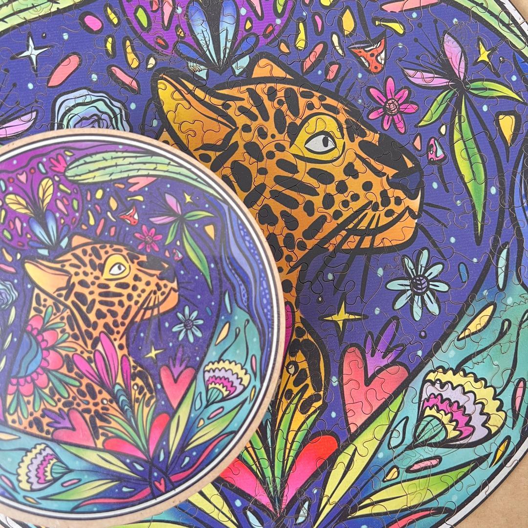Rompecabezas Multiformas Redondo Mandala Jaguar Ingenio Destreza