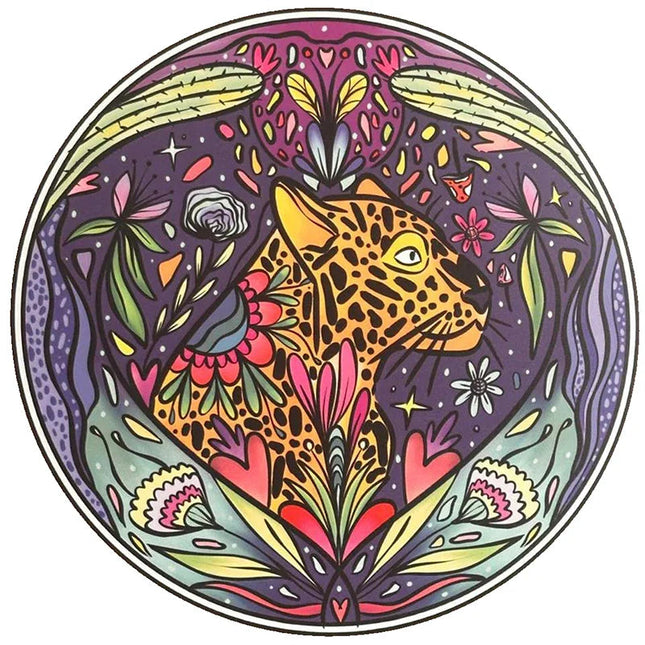 Rompecabezas Multiformas Redondo Mandala Jaguar Ingenio Destreza