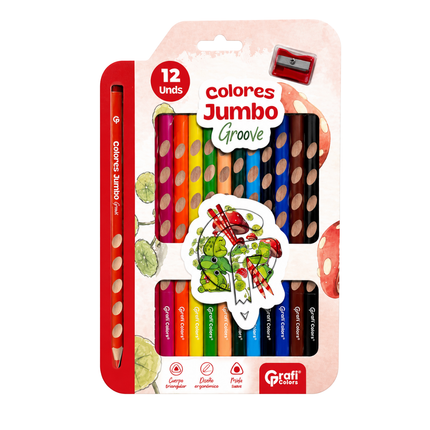 Colores Jumbo Groove Grafi Colors X 12 Unidades