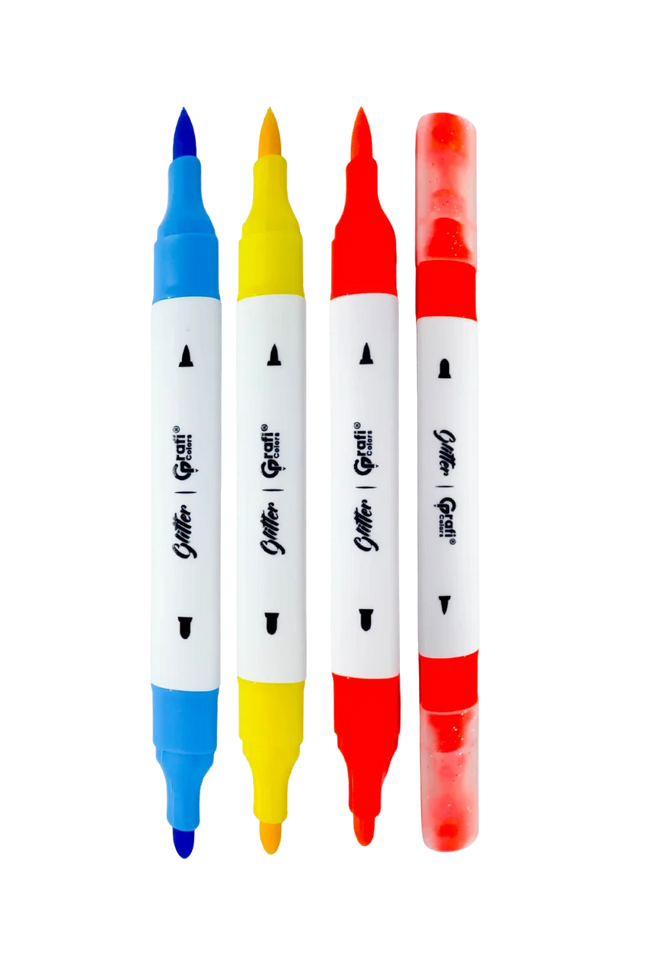 Marcador Grafi Colors Glitter Duo X36