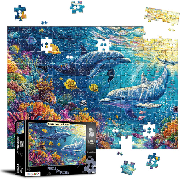 Rompecabezas Puzzle In Puzzle 300 Piezas Delfines | Ingenio Destreza