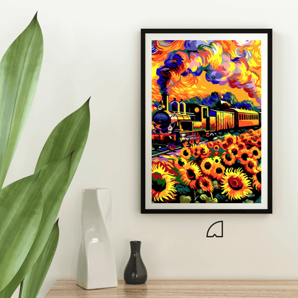 Kit De Pintura Por Números Tren De Girasoles 40x50 cm Art Box