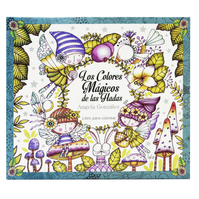 Kit “Los Colores Mágicos de las Hadas”: libro con ilustraciones de hadas para colorear, caja de 24 colores ecológicos Artisan y separadores de página en empaque cuidado.