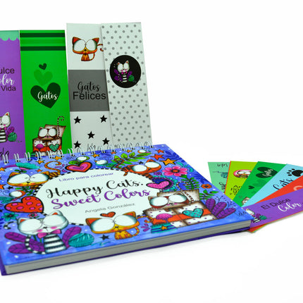 Kit Libro Mandalas Happy Cats Lala más Colores Eco x24 Artisan