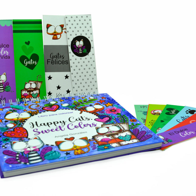 Kit Libro Mandalas Happy Cats Lala más Colores Eco x24 Artisan