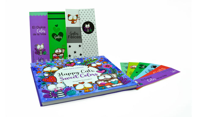 Kit Libro Mandalas Happy Cats Lala más Colores Eco x24 Artisan