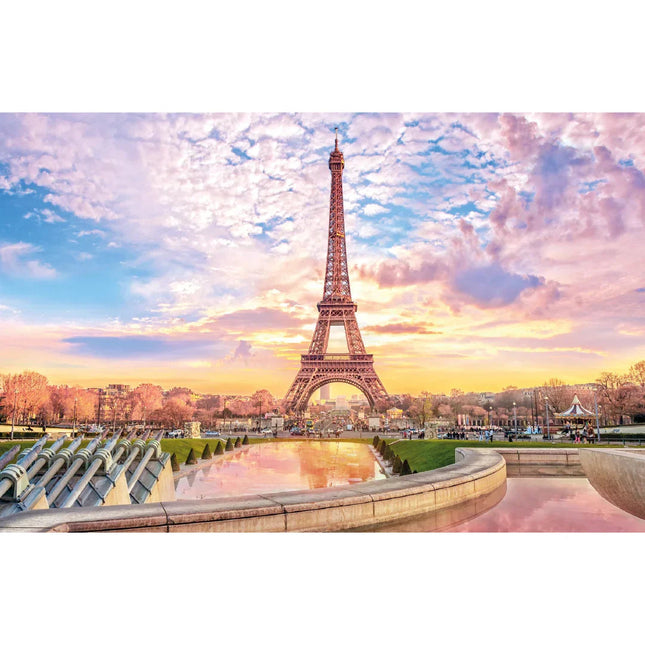 Rompecabezas 1000 Piezas Mini A3 Atardecer En La Torre Eiffel Ingenio Destreza