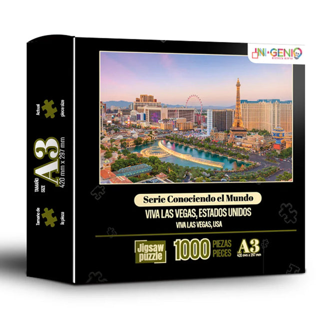 Rompecabezas 1000 Piezas Mini A3 Viva Las Vegas Ingenio Destreza