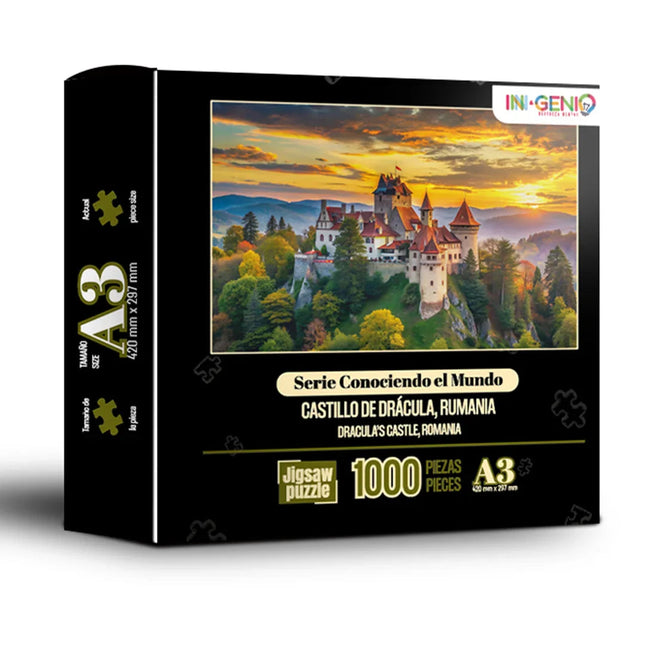 Rompecabezas 1000 Piezas Mini A3 Castillo De Dracula Ingenio Destreza