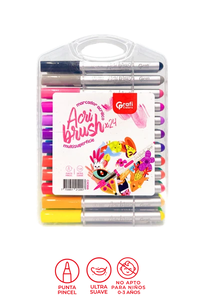 Marcador Acri Brush X24 Grafi Colors