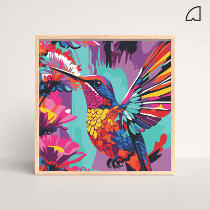 Kit De Pintura Por Números Colibrí Colores 30x30 cm Art Box