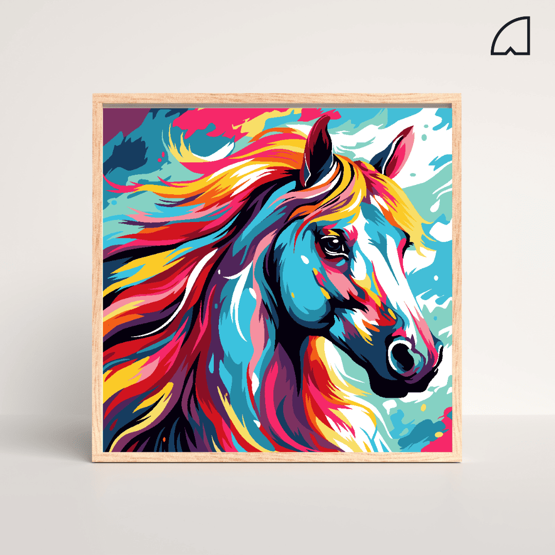 Kit De Pintura Por Números Caballo Colores 30x30 cm Art Box