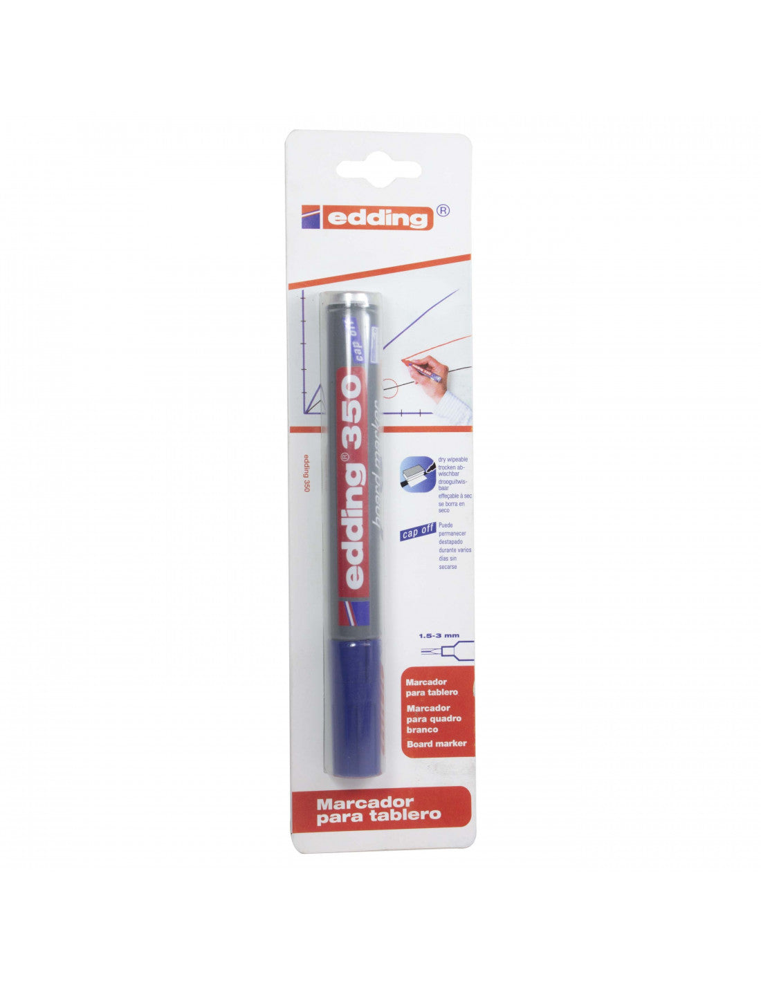 Marcador Edding borrable Azul