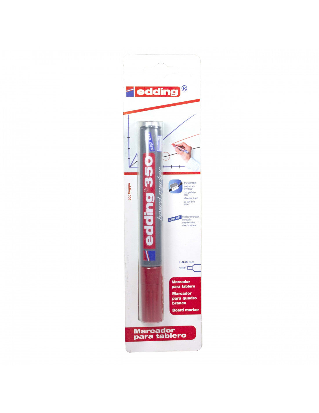 Marcador Edding borrable Rojo