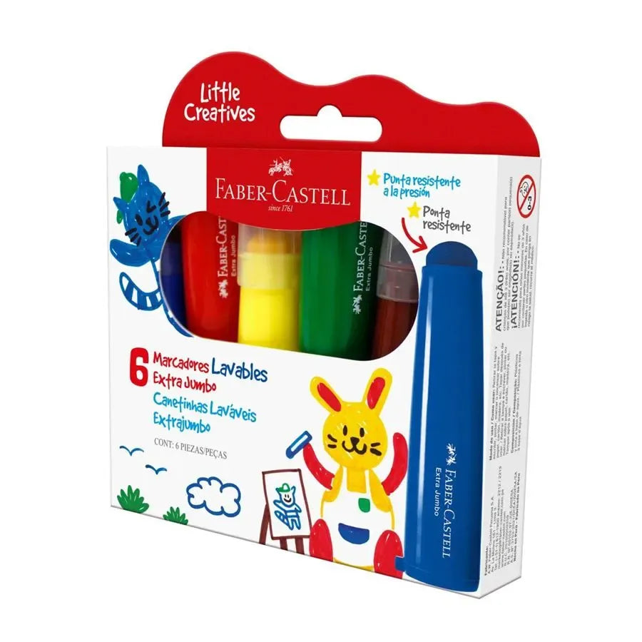 Marcador Extra Jumbo x6 Faber Castell