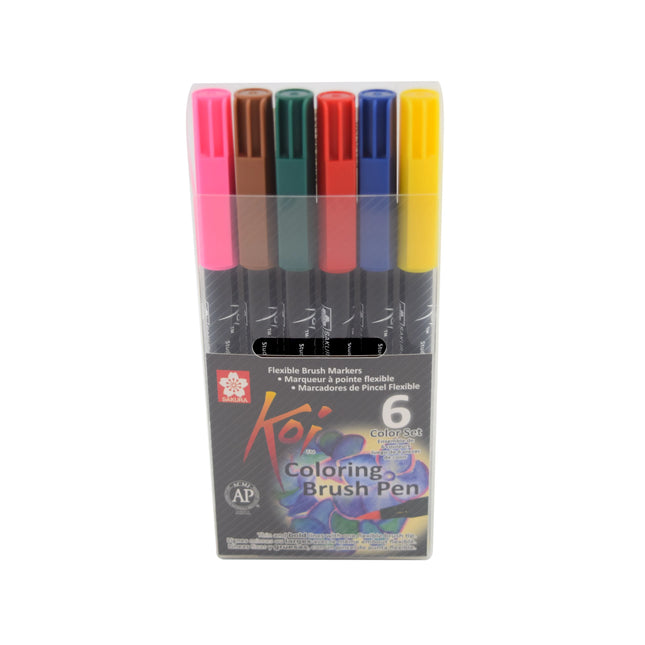 Set x6 Marcadores Pincel Flexible Koi Coloring Brush Pen | Sakura