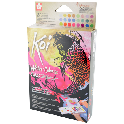 Koi Sketch Box Acuarelas Metálicas y Fluorescentes | Sakura