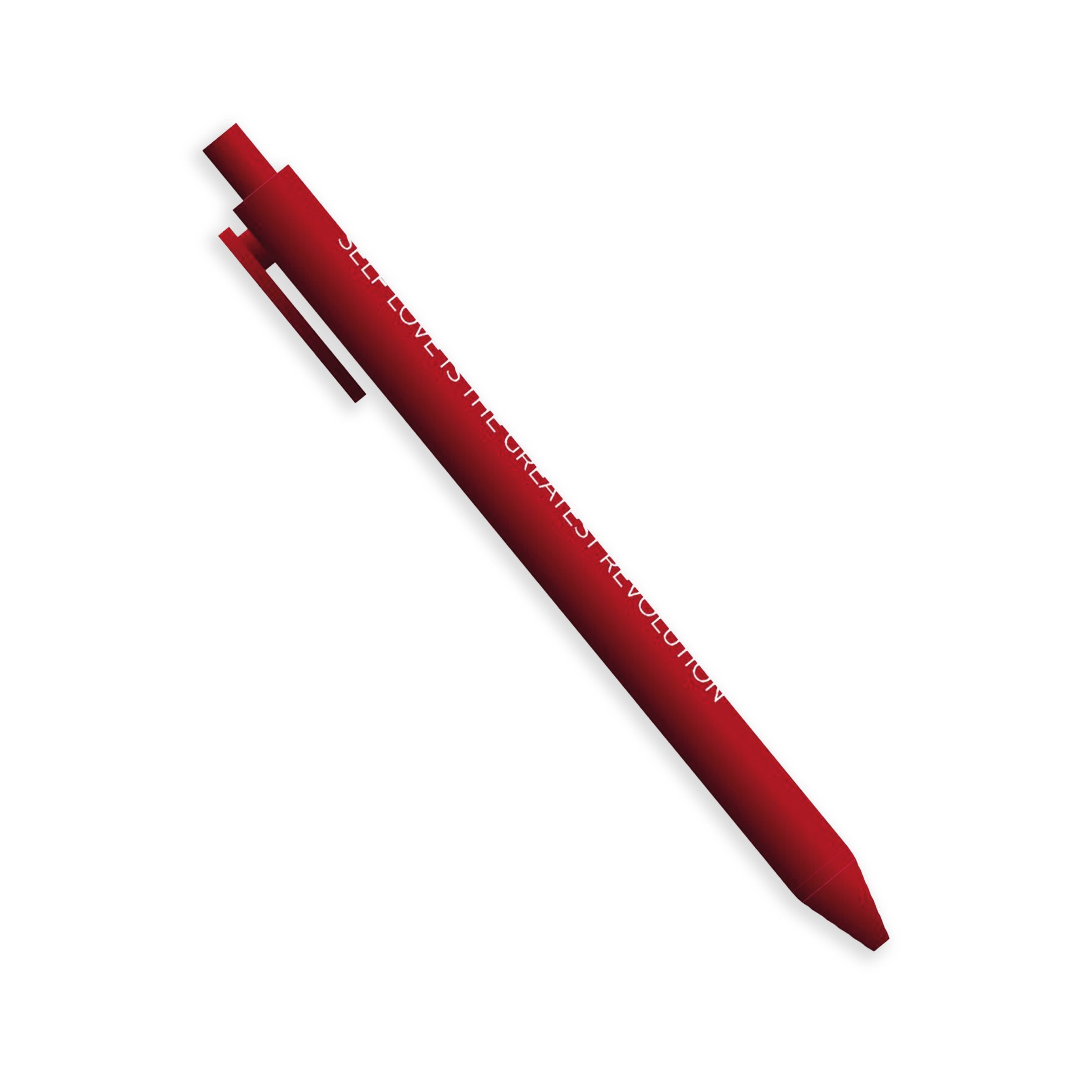 Lapicero Toy Magic Pen Red en color rojo con frase inspiradora y tinta roja para escritura creativa y diaria.