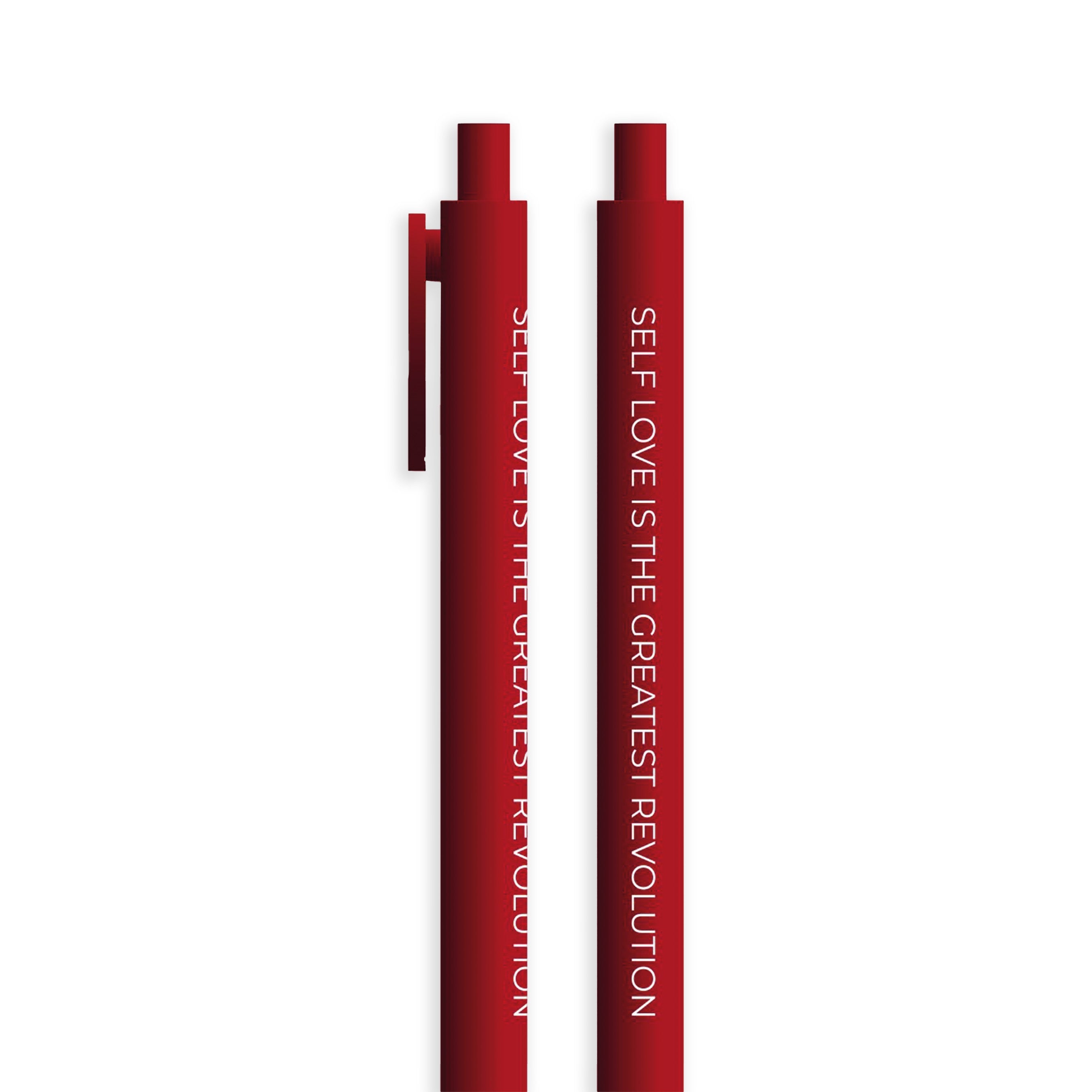 Detalle Lapicero Toy Magic Pen Red en color rojo con frase inspiradora y tinta roja para escritura creativa y diaria.