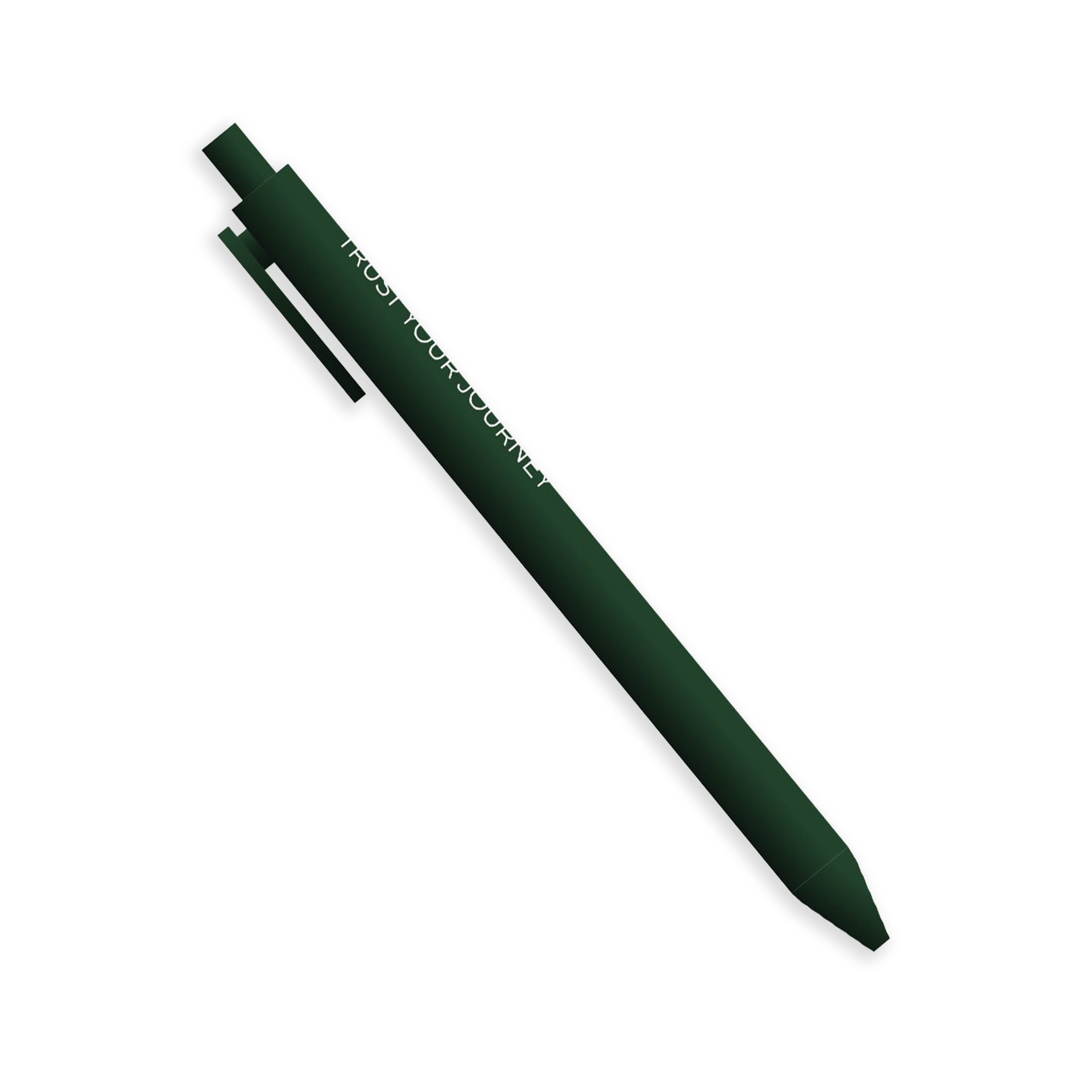 Lapicero Toy Magic Pen Dark Green en color verde oscuro con frase inspiradora y tinta verde profunda para escritura creativa.