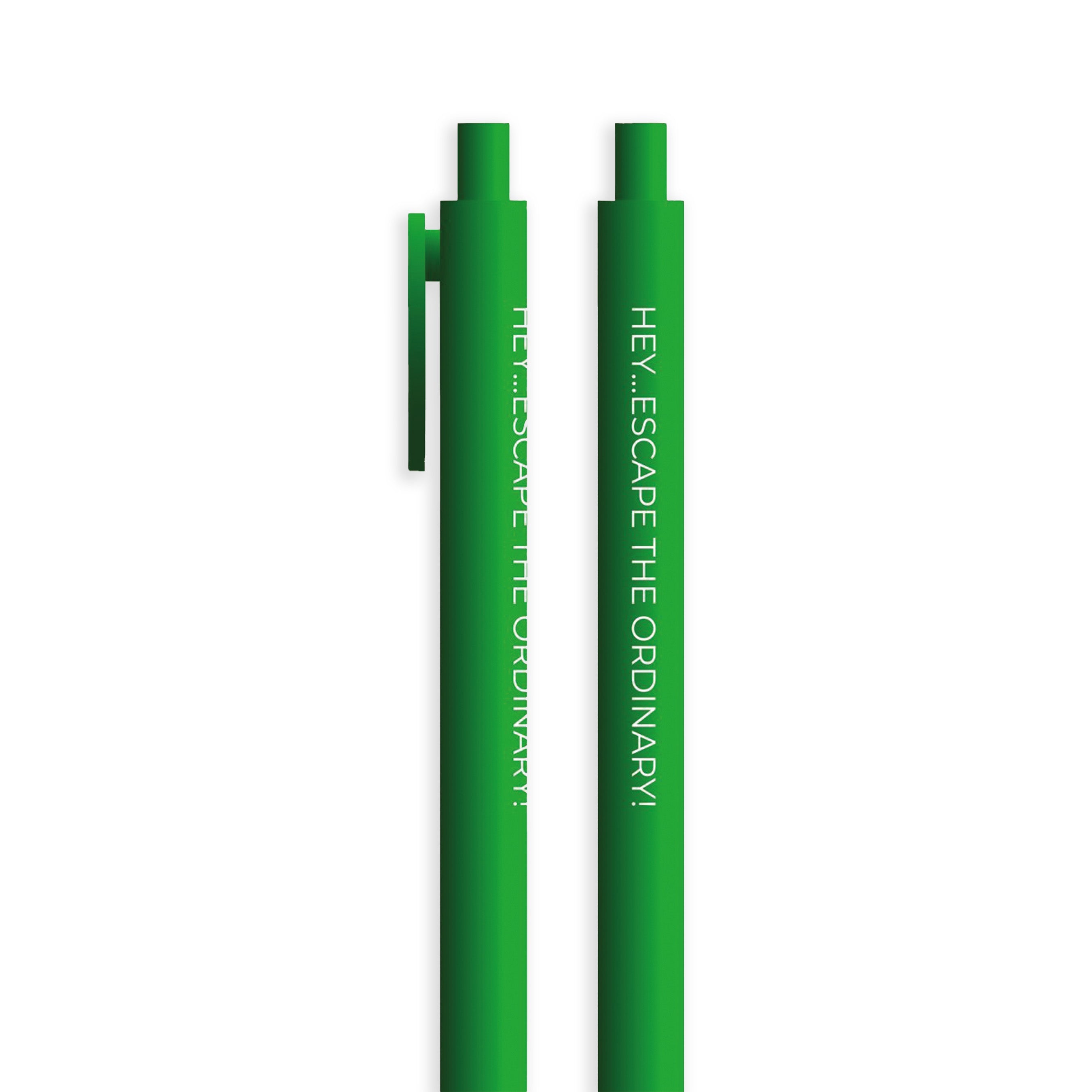 Detalle Lapicero Toy Magic Pen Light Green en color verde claro con frase inspiradora y tinta verde para escritura creativa.
