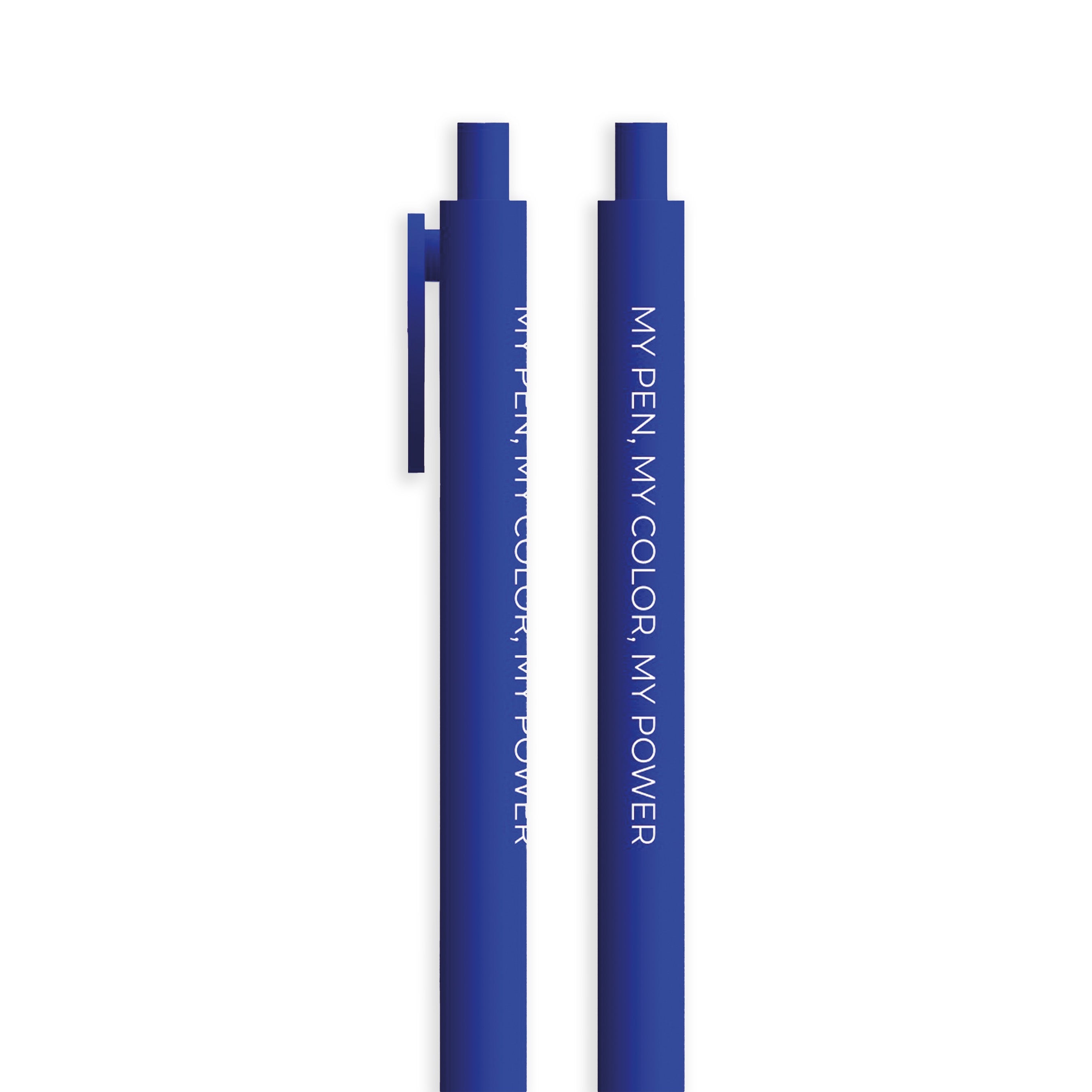 Detalle Lapicero Toy Magic Pen Deep Blue en azul oscuro con frase inspiradora y tinta azul profunda para escritura diaria.
