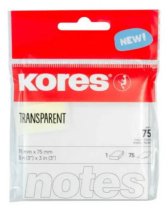 Notas Adhesivas Transparentes 75x75 mm | Kores