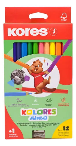 Colores Jumbo Triangulares x24 | Kores