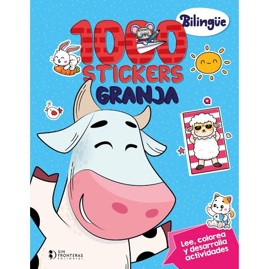 1000 Stickers Animales De La Granja Bilingüe