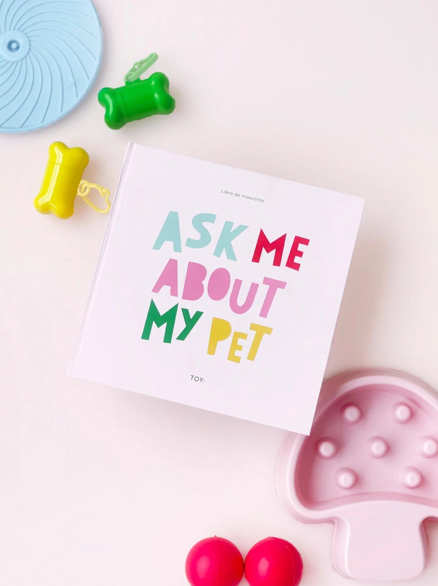 Álbum de fotos Toy Ask Me About My Pet cuadrado de 25x25 cm con páginas para recuerdos de perros, gatos y mascotas.