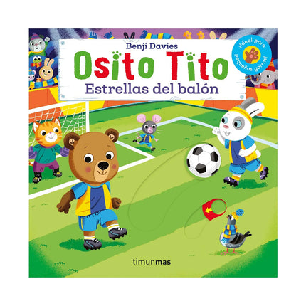 Portada de Osito Tito: Estrellas del Balón, con ilustración de Osito Tito jugando fútbol