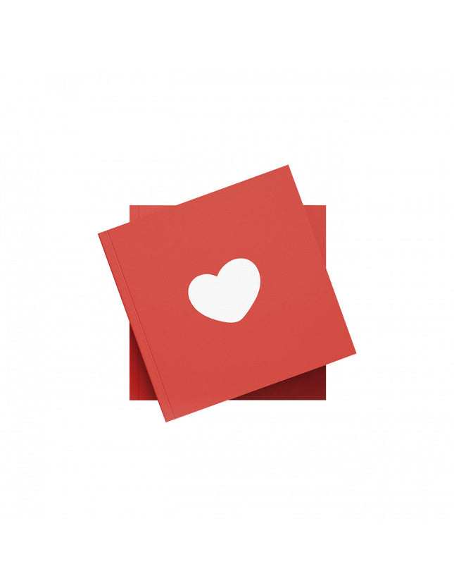 Portada Álbum de fotos cuadrado Toy de 25x25 cm abierto, con páginas para escribir y pegar recuerdos.