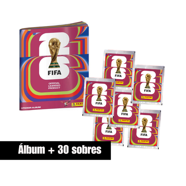 Álbum Tapa Blanda + 30 Sobres Panini FIFA World Cup 2026