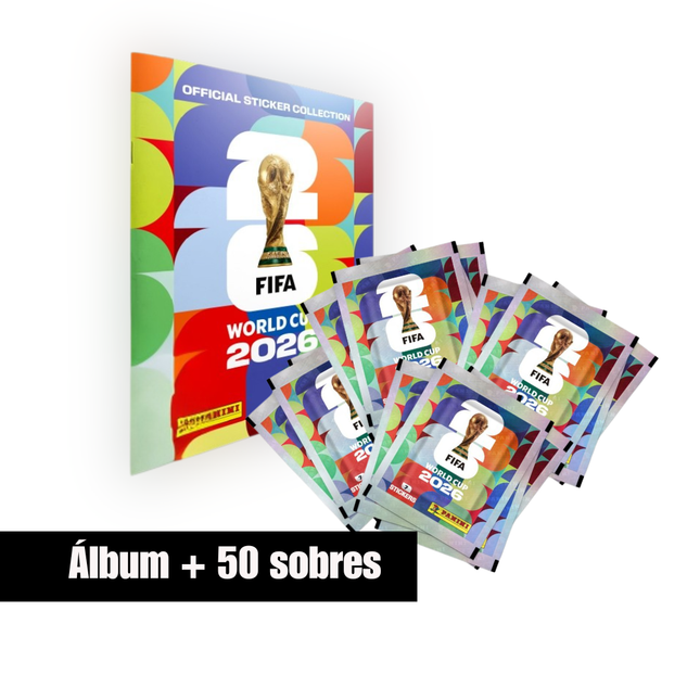 Álbum Tapa Blanda + 50 Sobres Panini FIFA World Cup 2026
