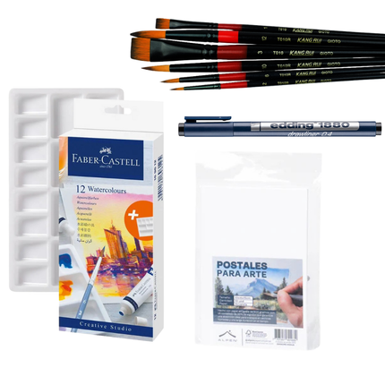 Kit de acuarela para postales